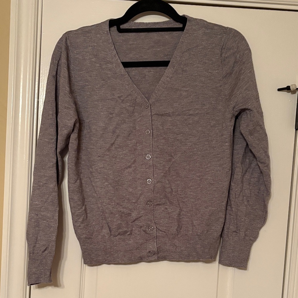 Gray Button-Up Cardigan